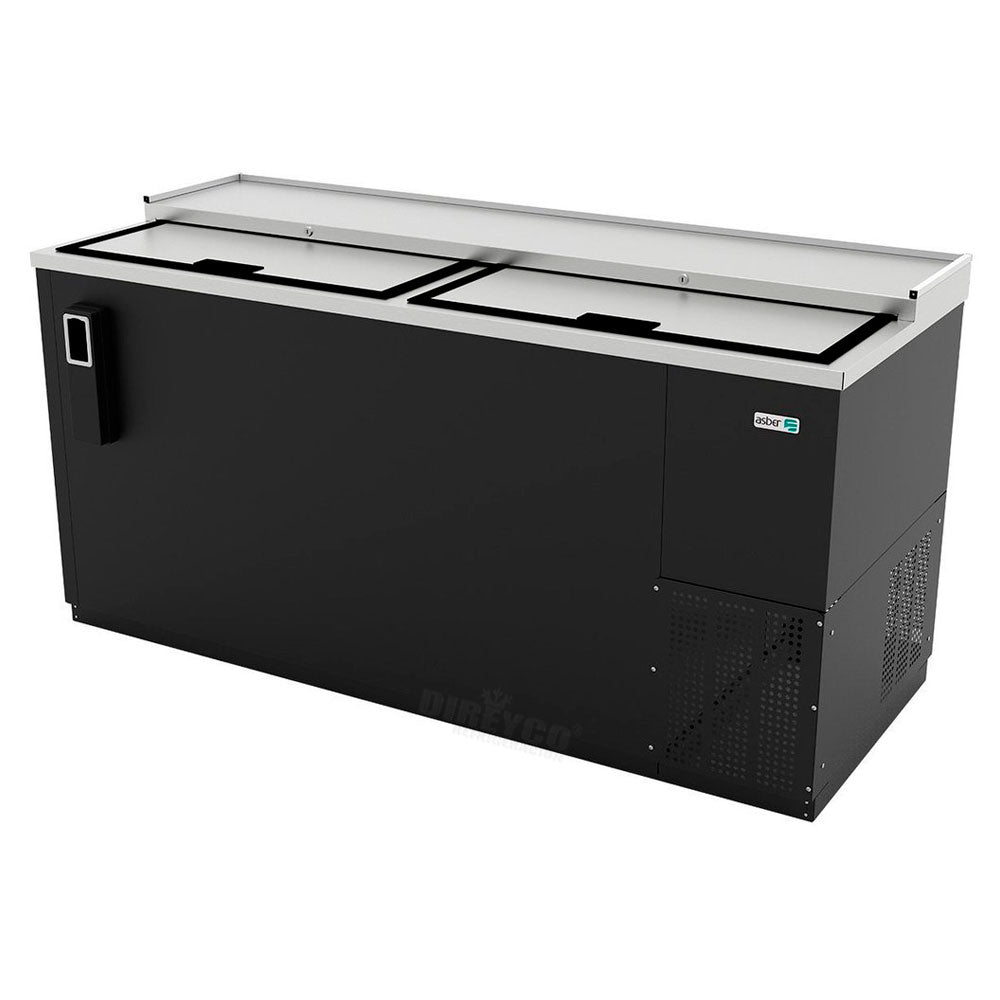 Botellero Refrigerado en Vinil Negro Asber ADBC-65-HC 2 Puertas Corredizas