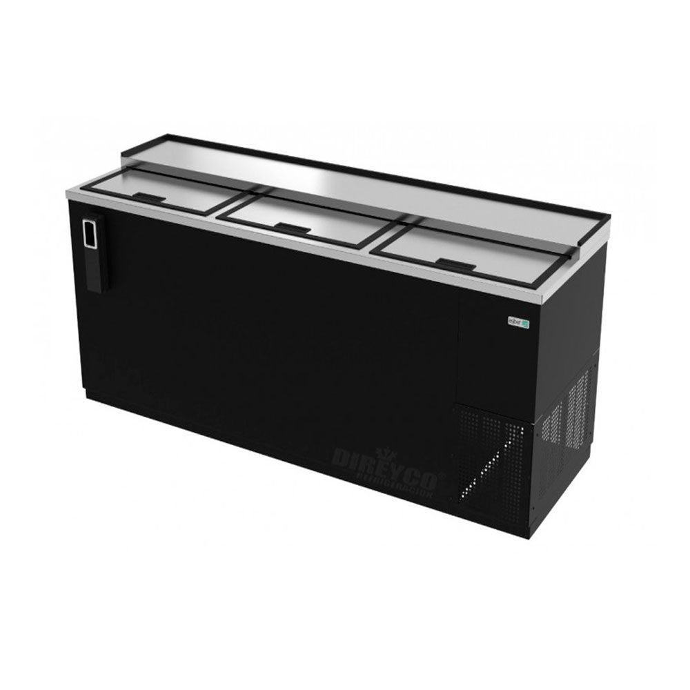 Botellero Refrigerado en Vinil Negro Asber ADBC-80-HC 3 Puertas Corredizas