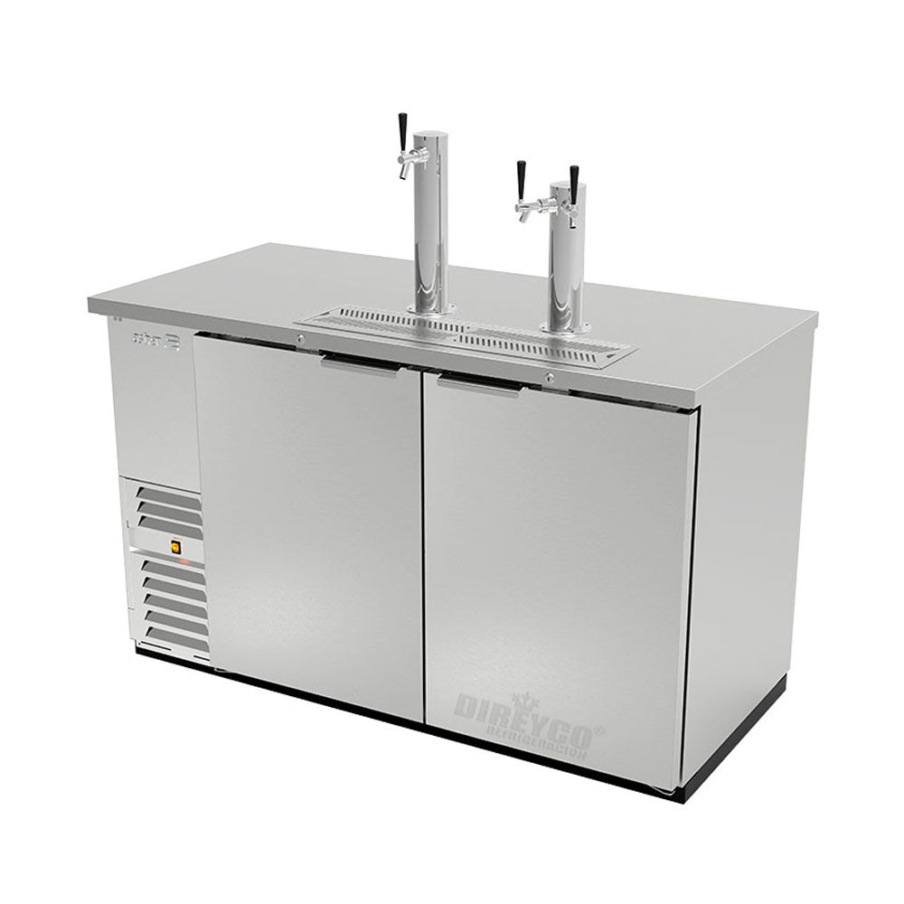 Dispensador de Cerveza de Barril Acero Inox Asber ADDC-58-S-HC 2 Torres 3 Disparos