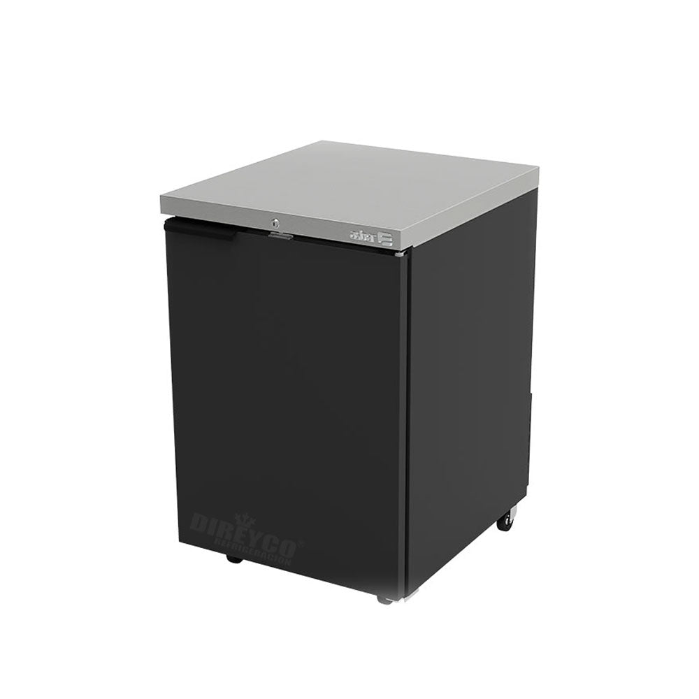 Refrigerador Contrabarra en Vinyl Negro Asber ABBC-23-HC Puerta Solida