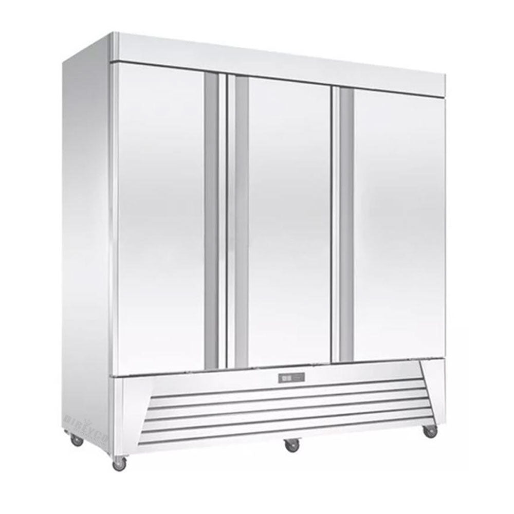 Refrigerador Migsa UR-78C-3 En Acero Inoxidale Tres Puertas Solidas