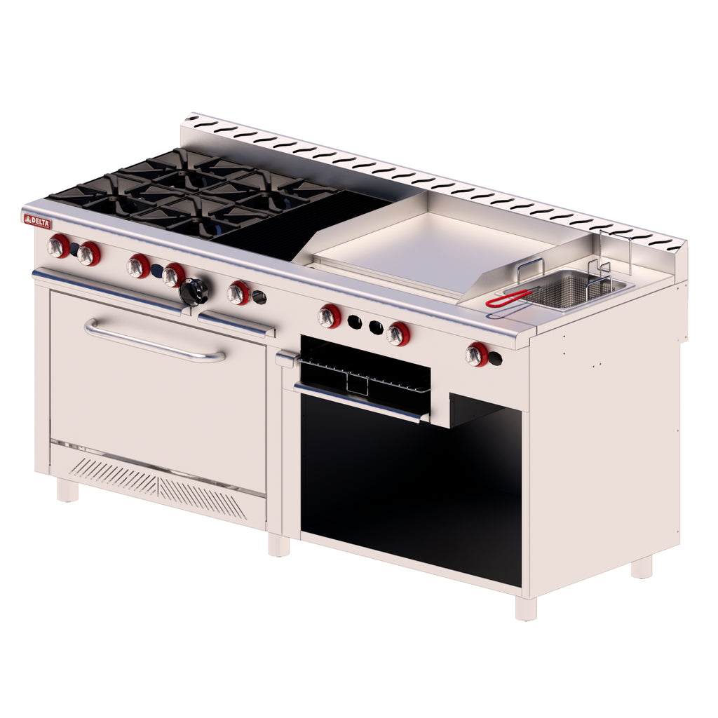 Estufas Delta EM-H -Mix Asador-Plancha-Freidor-Horno-Gratinador
