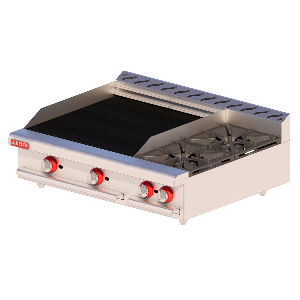 Asador Delta 2-ASR-2-Q Top Con Parrilla De 2 Quemadores