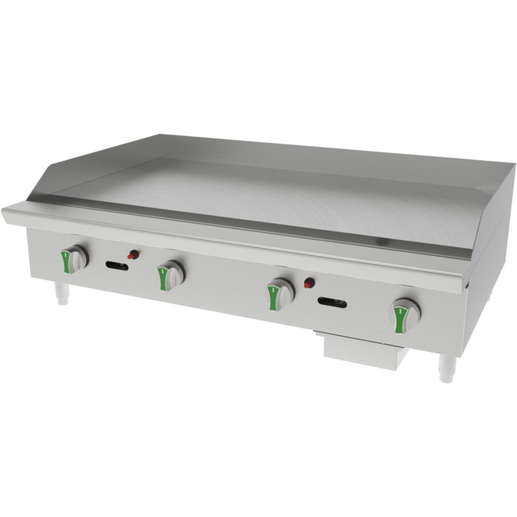 Plancha Asber AETG-48-EM Termostatica a gas con placa 3/4" Linea Emerald