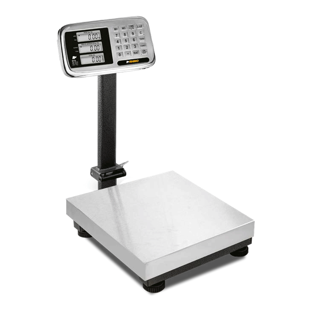Bascula De Plataforma Rhino BP-80 Plato De Acero Inoxidable Capacidad De 80 Kg