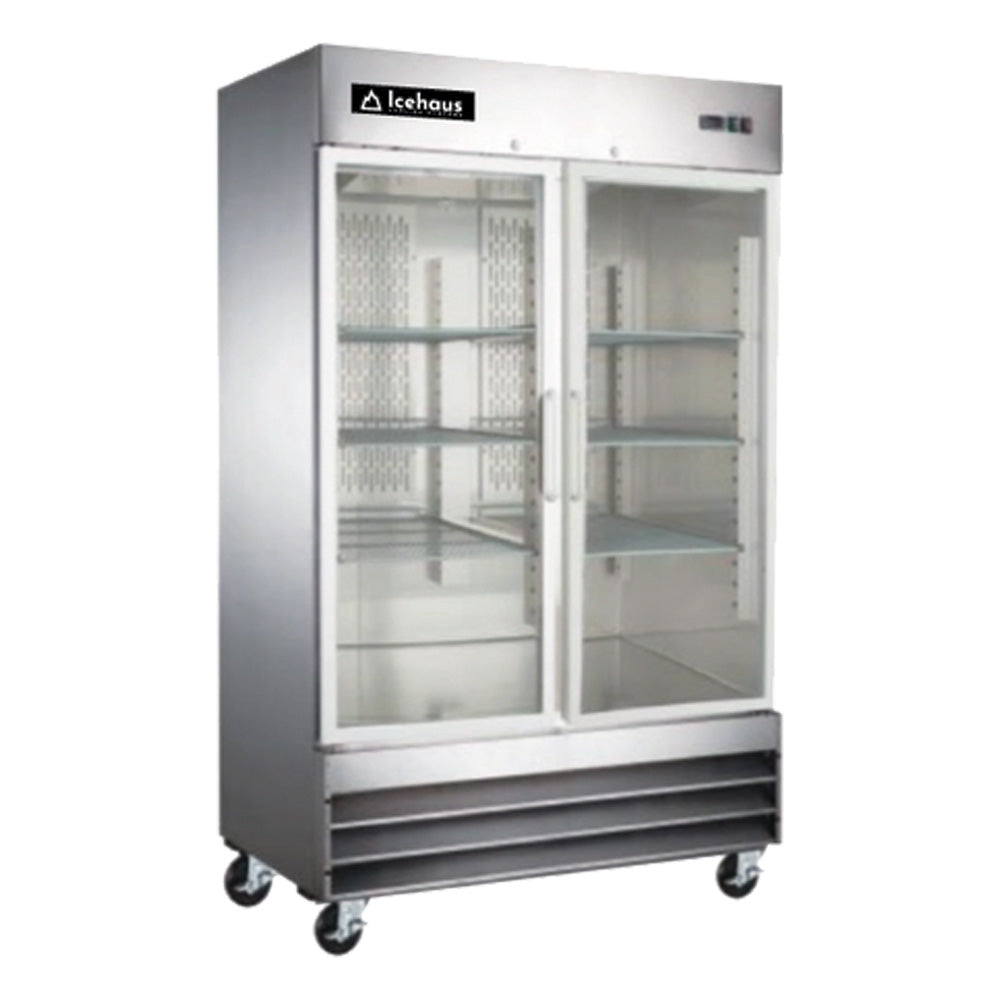 Congelador De Acero Inoxidable Icehaus CV-2PC-SS-01 Puertas De Cristal -