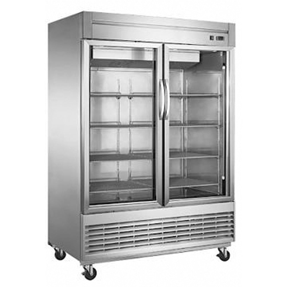 Refrigerador Migsa UR-54C-2G En Acero Inoxidale Puertas De Cristal