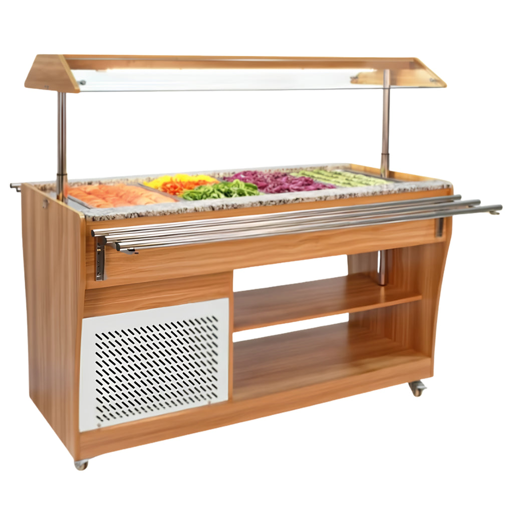 Mesa Bufetera Refrigerada Migsa RTS-1490L Con 4 Insertos Enteros