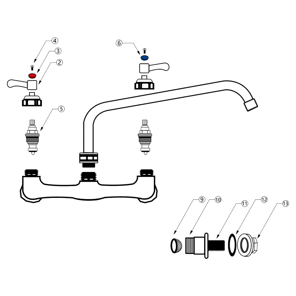 LLave Mezcladora Teknikitchen EF98094 A Pared De 8 Pulgadas