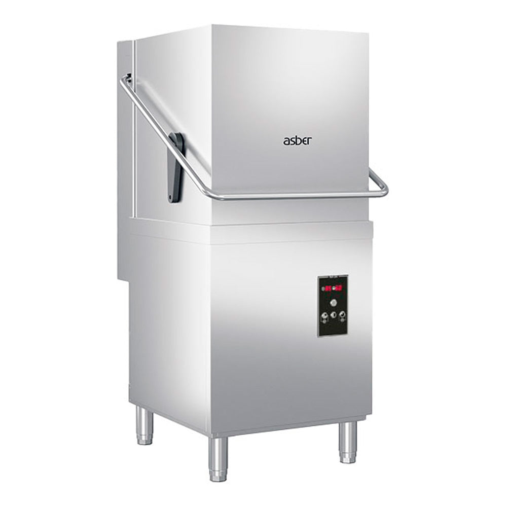 Lavavajilla De Capota Asber GTX-H510 B W DD SA Con Dosificador De Detergente Y Bomba De Vaciado Y Enjuegue