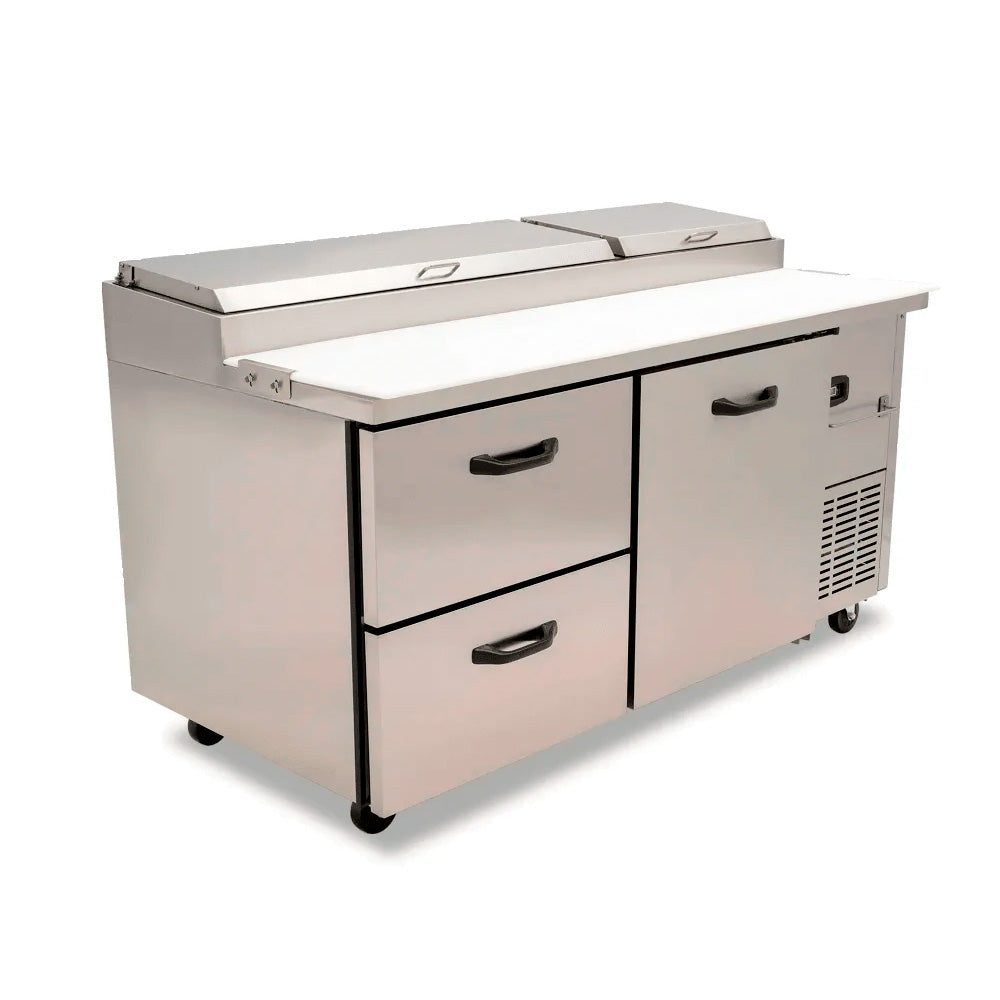 Mesa Fria De Preparacion De Alimentos Torrey PPT67-21R1S De 9 Insertos Con Puerta Y Cajones - 1022059