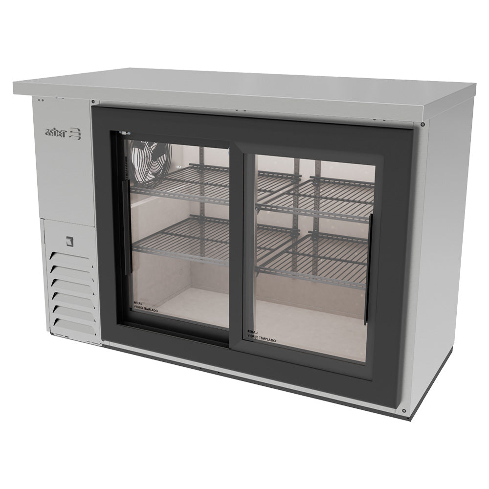 Refrigerador Contrabarra en Acero Inoxidable Asber ABBC-24-48-SG-SD-HC Slim Line Puertas Corredizas