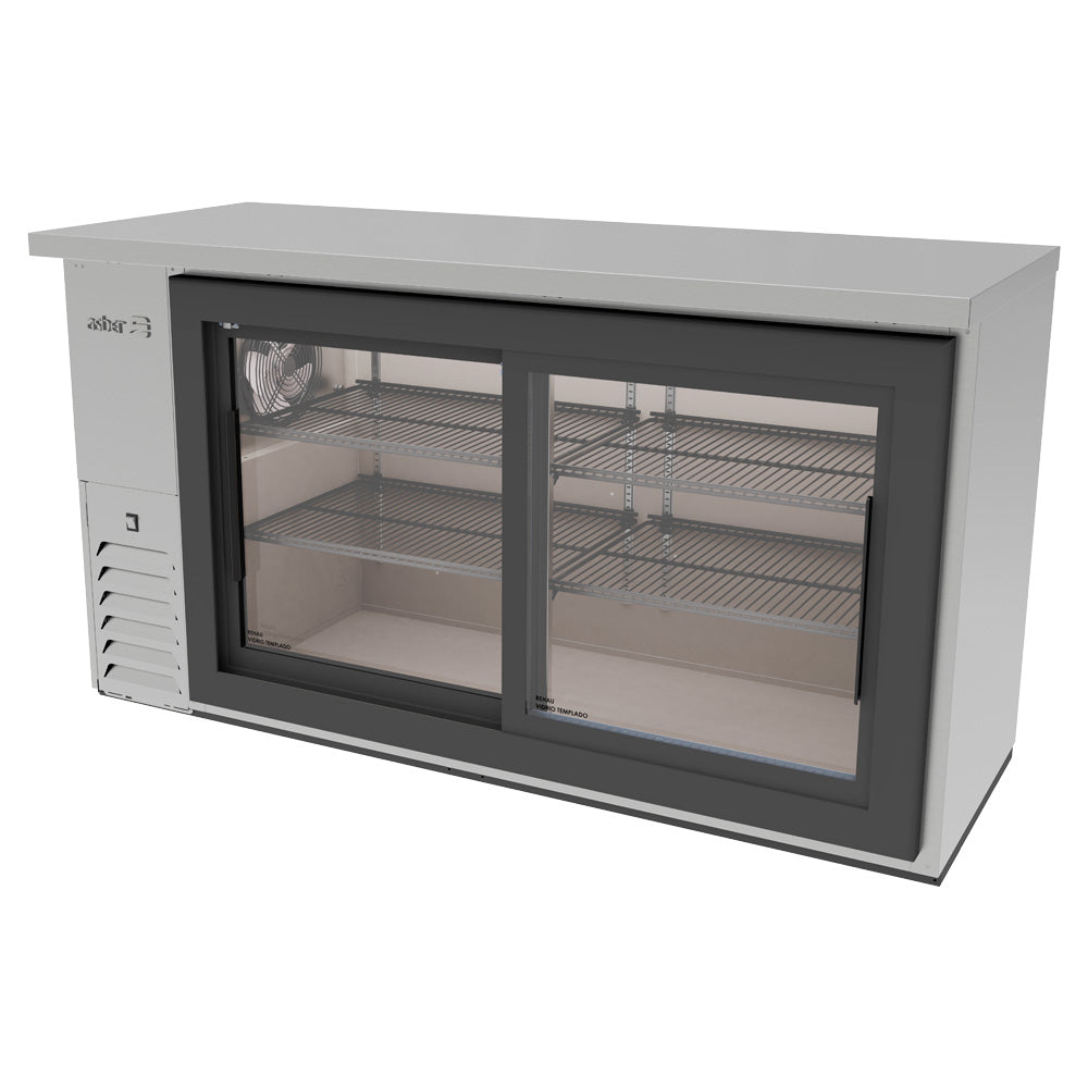 Refrigerador Contrabarra en Acero Inoxidable Asber ABBC-24-60-SG-SD-HC Slim Line Puertas Corredizas