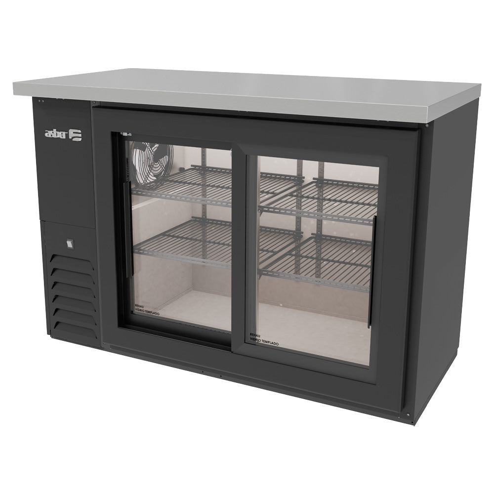 Refrigerador Contrabarra en Vinil Negro Asber ABBC-24-48-G-SD-H Slim Line Puertas Corredizas
