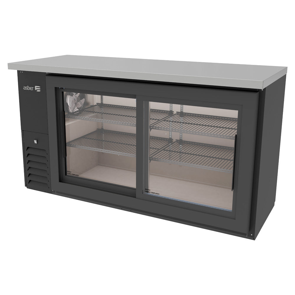 Refrigerador Contrabarra en Vinil Negro Asber ABBC-24-60-G-SD-H Slim Line Puertas Corredizas