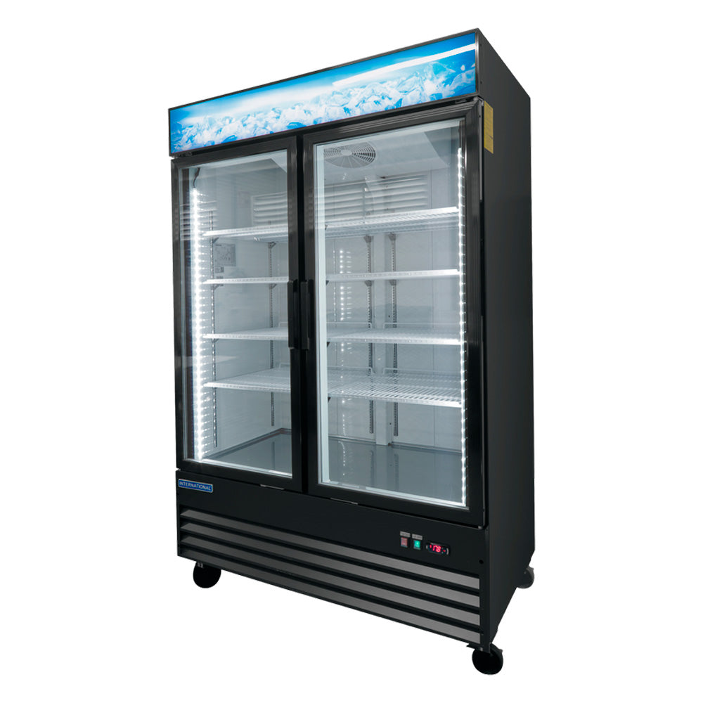Refrigerador Vertical International INT-RV-2PV-AI Puertas De Vidrio