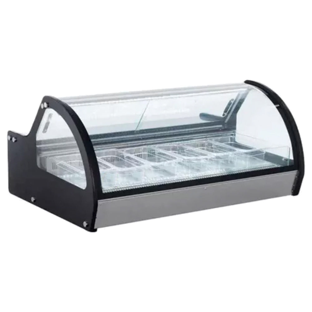 Vitrina Exhibidora De Helados Migsa RTD-122L-1 De 6 Insertos Sobre Mostrador