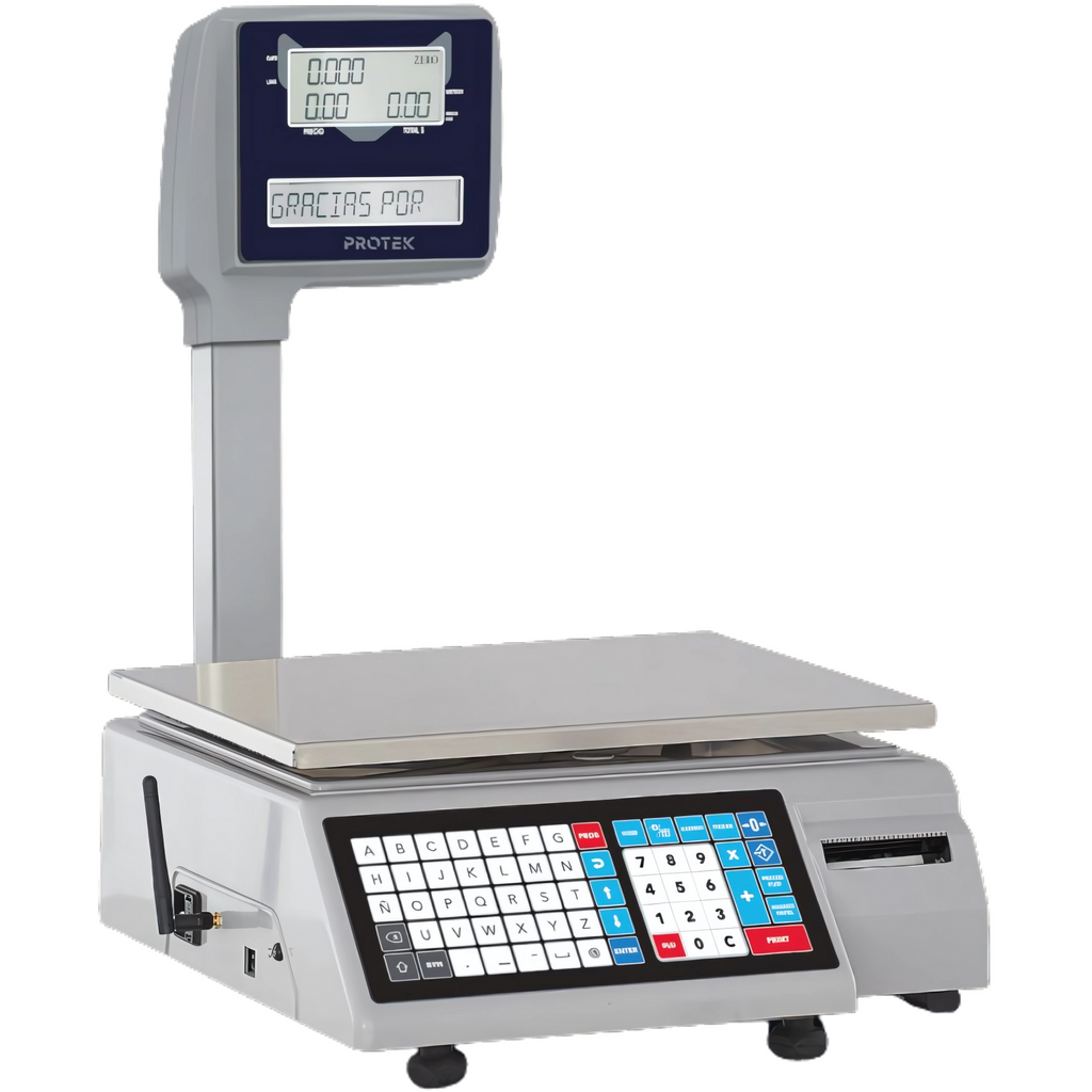 Bascula Etiquetadora Protek BPK-40P-LABEL Capacidad 40 Kg