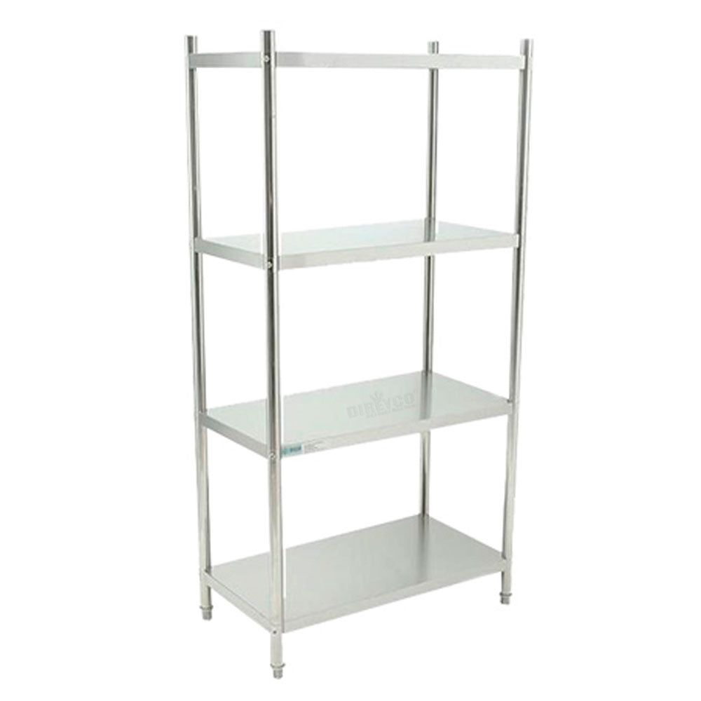 Anaquel Liso BN-R02-90 De Acero Inoxidable De 4 Entrepaños De 90 cm De Largo
