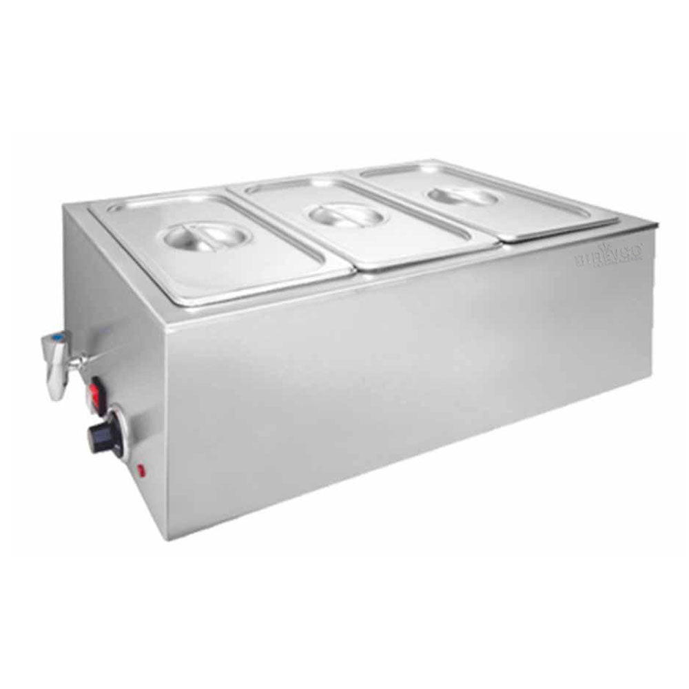 Baño María Electrico Migsa ZCK165AT-3 En Acero Inoxidable Para 3 Insertos Tercios