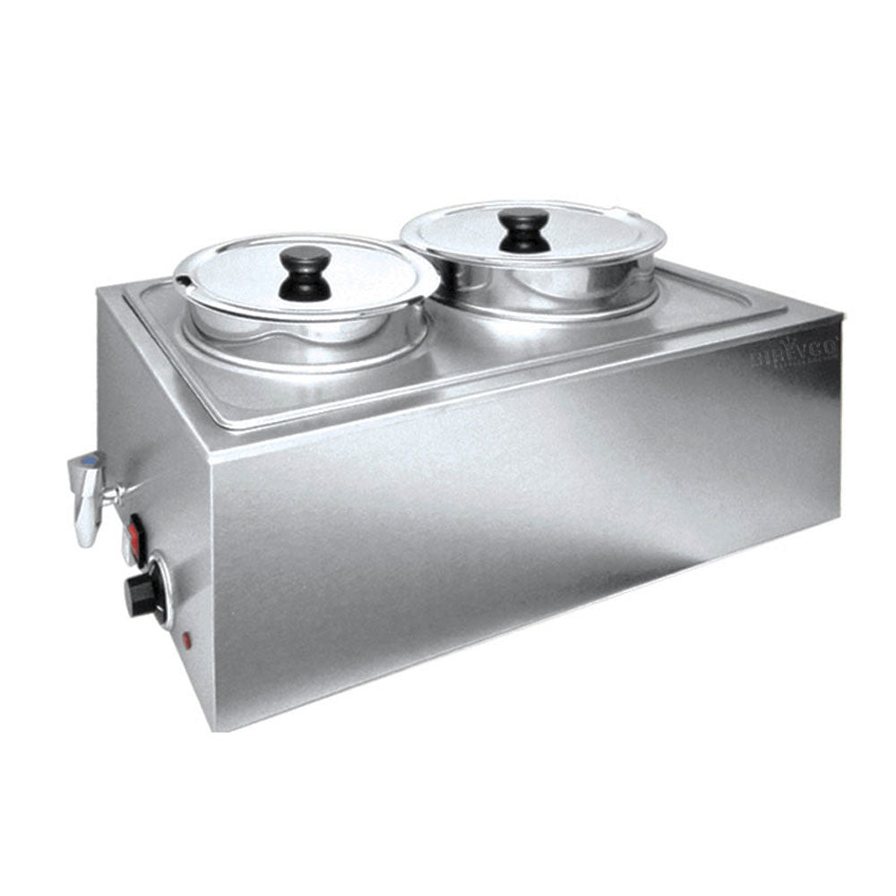 Baño María Electrico Migsa ZCK165AT-4 En Acero Inoxidable Para 2 Insertos Redondos