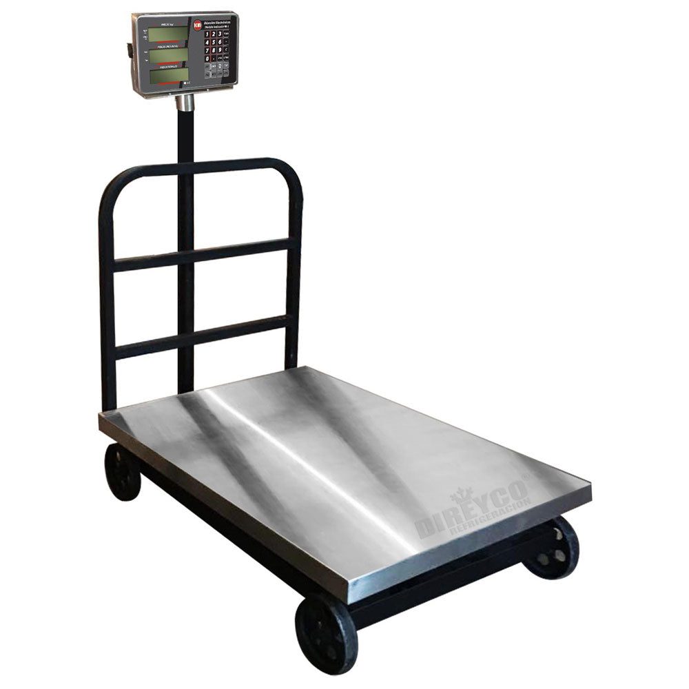Bascula De Plataforma KM Mod. KM-700 AI Charola De Acero Inoxidable Para 700 Kilos