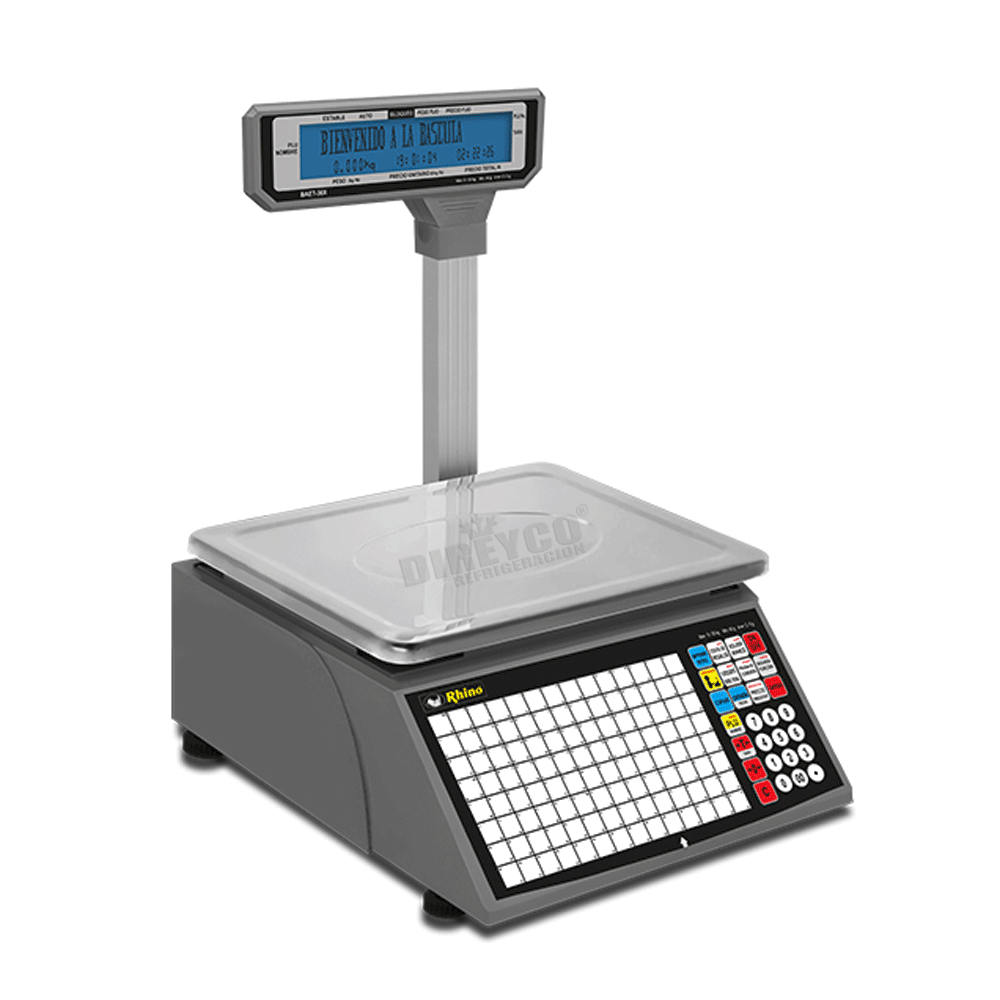 Bascula Electronica Rhino BAET-30X Etiquetadora De 30 Kg Con Impresión Termica Y Wifi