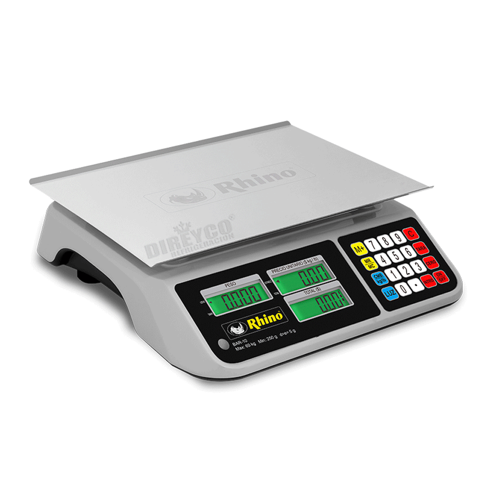 Bascula Electronica Rhino BAR-10 Con Multifunciones Y USB Para 60 Kg