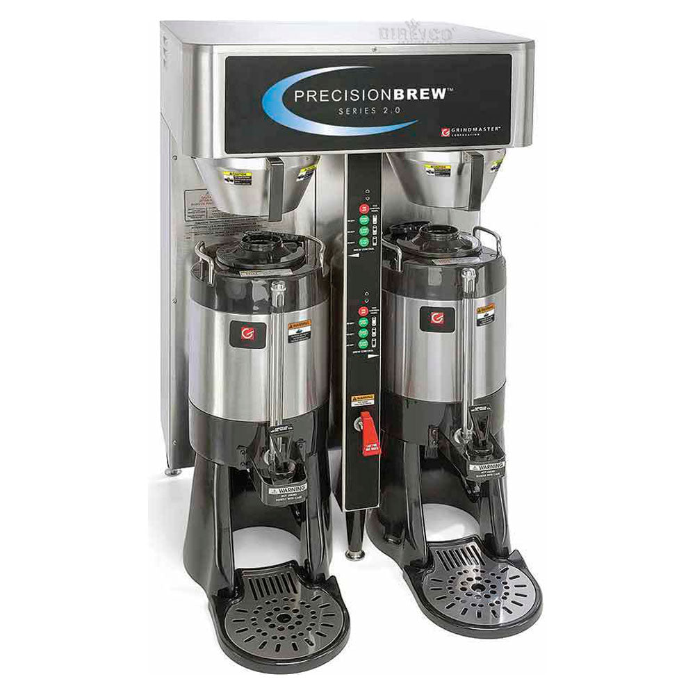 Cafetera Percoladora Digital Grindmaster PBIC-430-V2 Doble Para Shuttle Con Dos Termos Incluidos A 240V