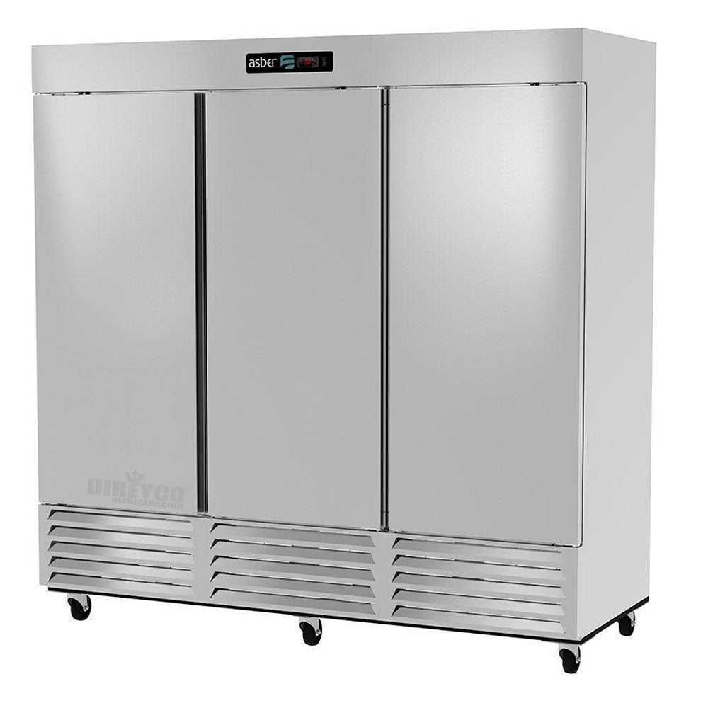 Congelador Asber ARF-72-H HC Triple Puerta Solida Acero Inoxidable