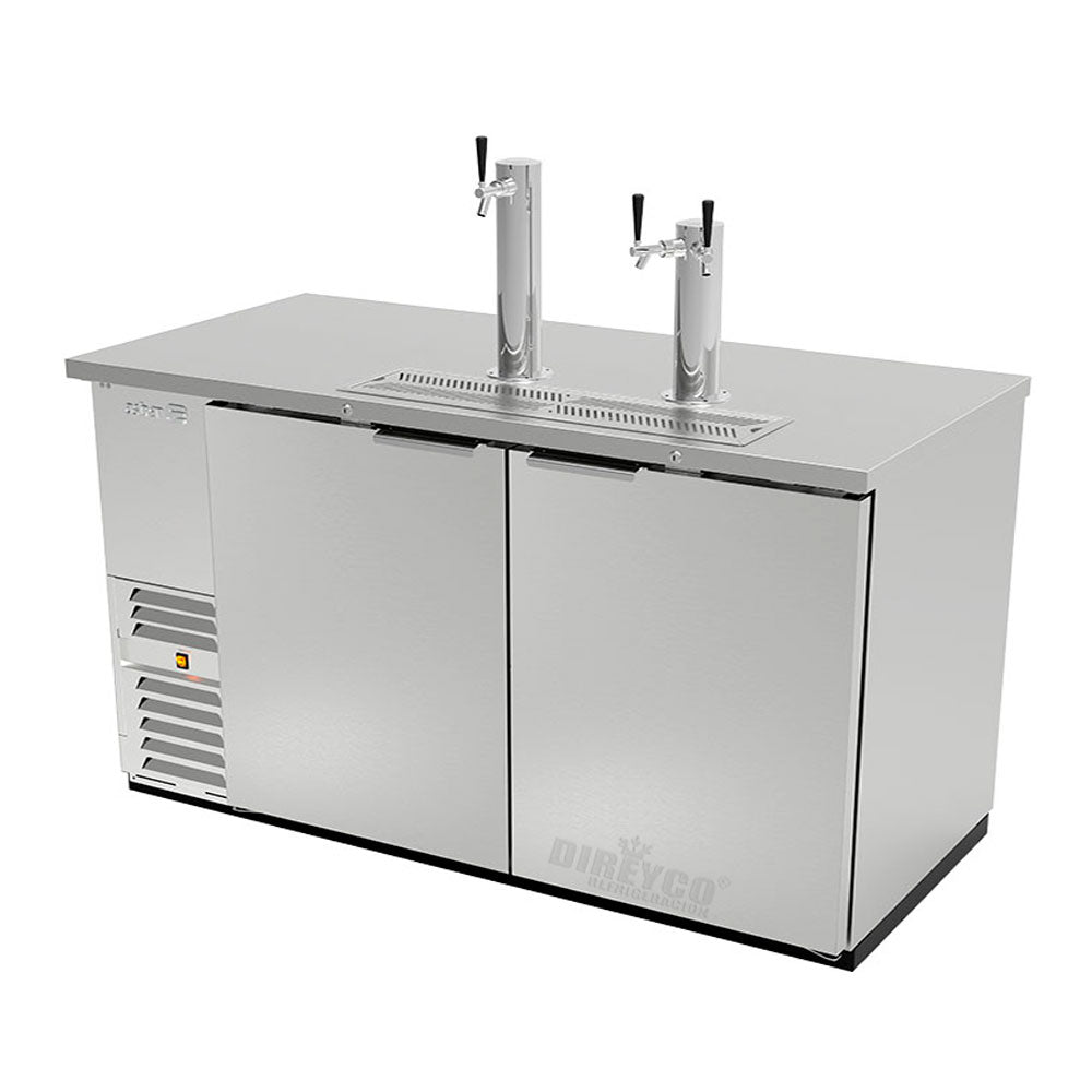 Dispensador de Cerveza de Barril Acero Inox Asber ADDC-68-S-HC 2 Torres 3 Disparos