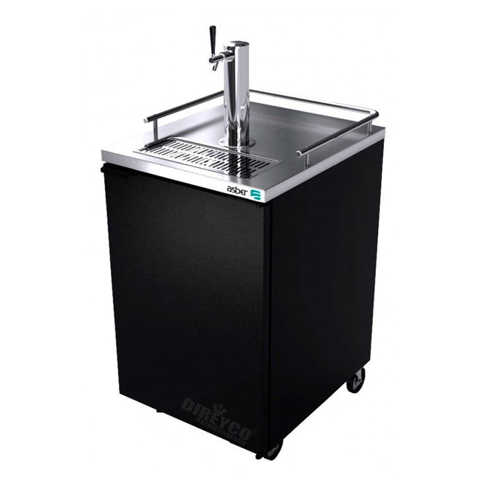 Dispensador de Cerveza de Barril Vinil Negro Asber ADDC-23-HC 1 Torre 1 Disparo
