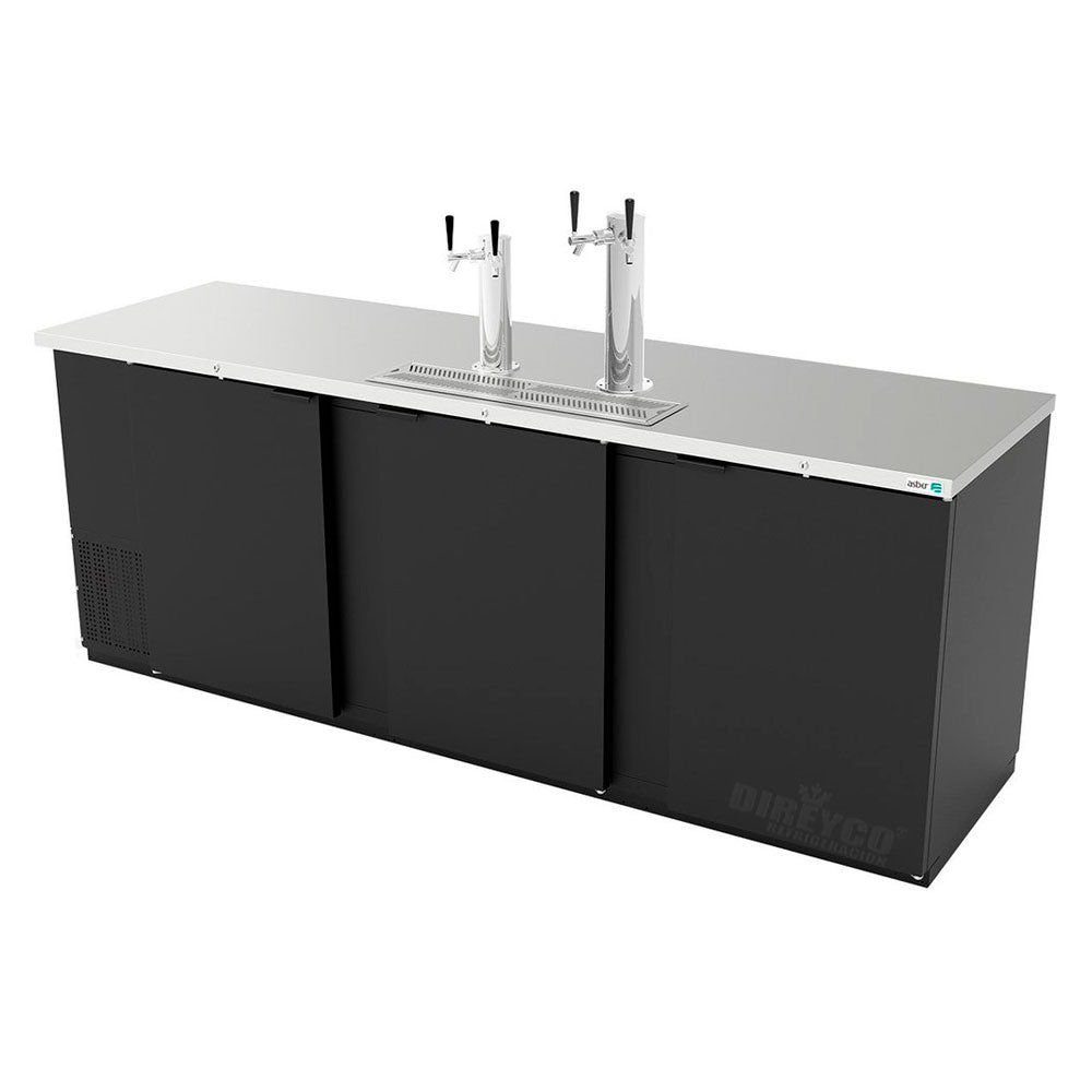 Dispensador de Cerveza de Barril Vinil Negro Asber ADDC-94-HC 2 Torres 4 Disparos