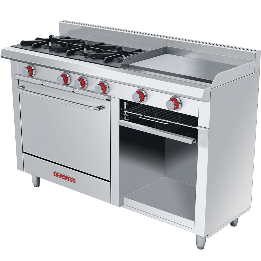Estufa Coriat EC-3-H-GRILL PETIT De 3 Quemadores Abiertos, Plancha, Gratinador y Horno Linea Trend
