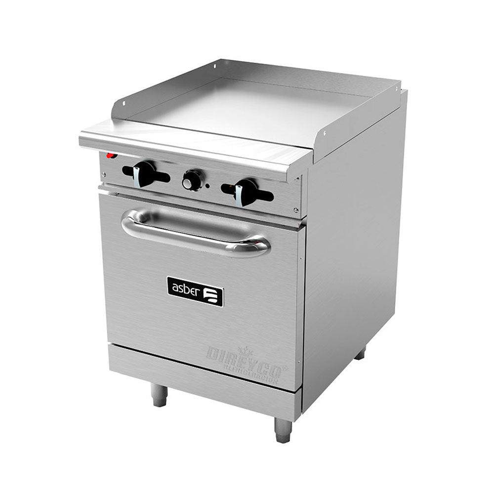 Estufa Asber AER-G24-24-H - Plancha 24" y horno