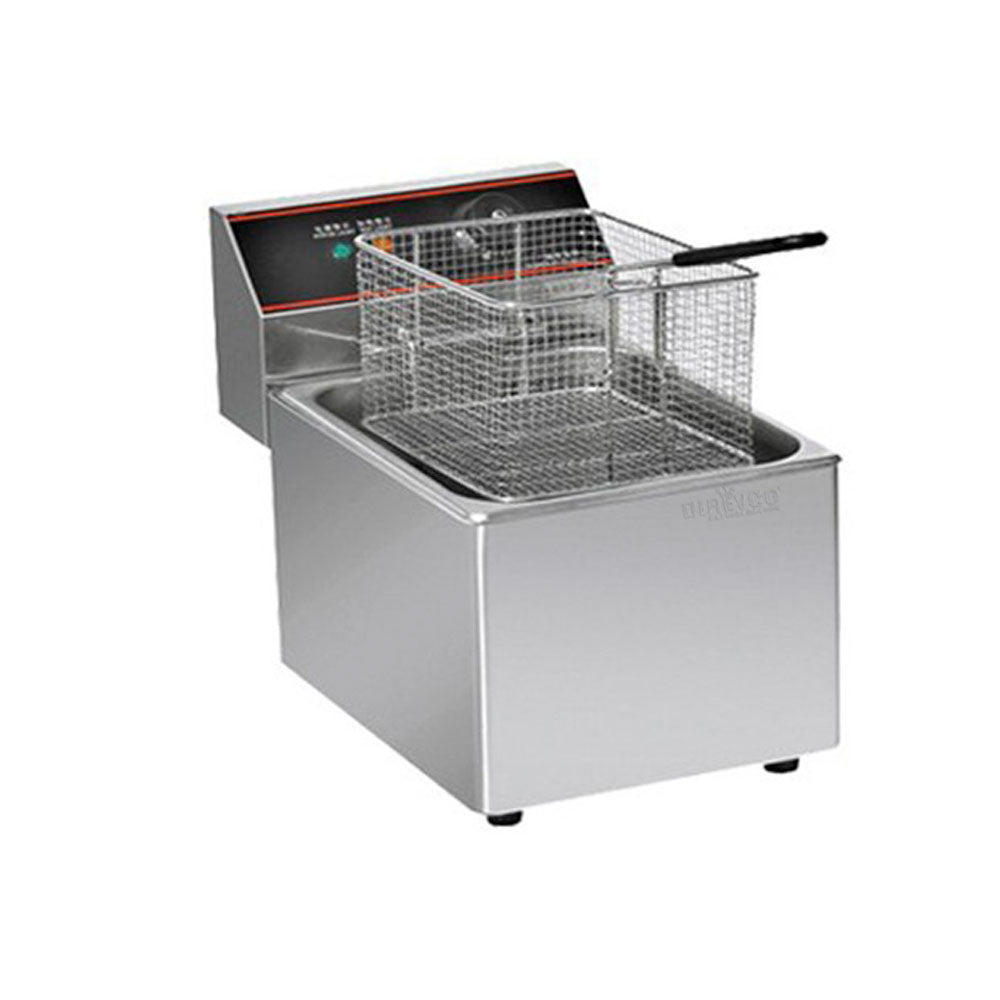 Freidora Eléctrica Migsa CKEF1LTS6 De Acero Inoxidable De 1 Tina Para 6 Litros