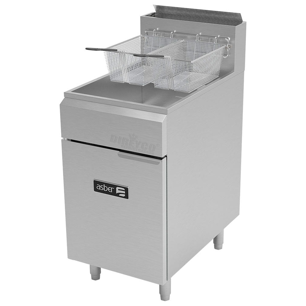 Freidora a gas Asber AEF-75-S - 4 Quemadores - 75 LBS.