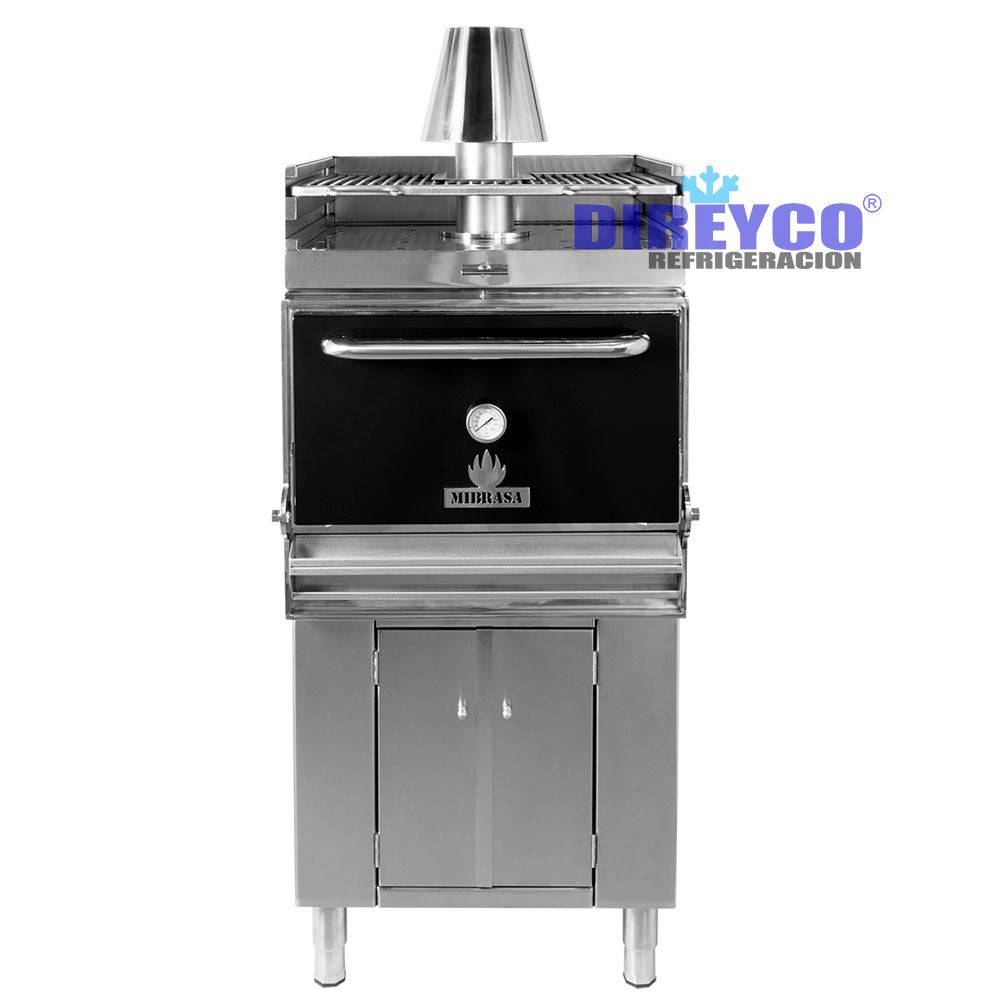 Horno Brasa Mibrasa HMB-AB-SB-160 Con Armario Bajo Y Soporte Bandejas