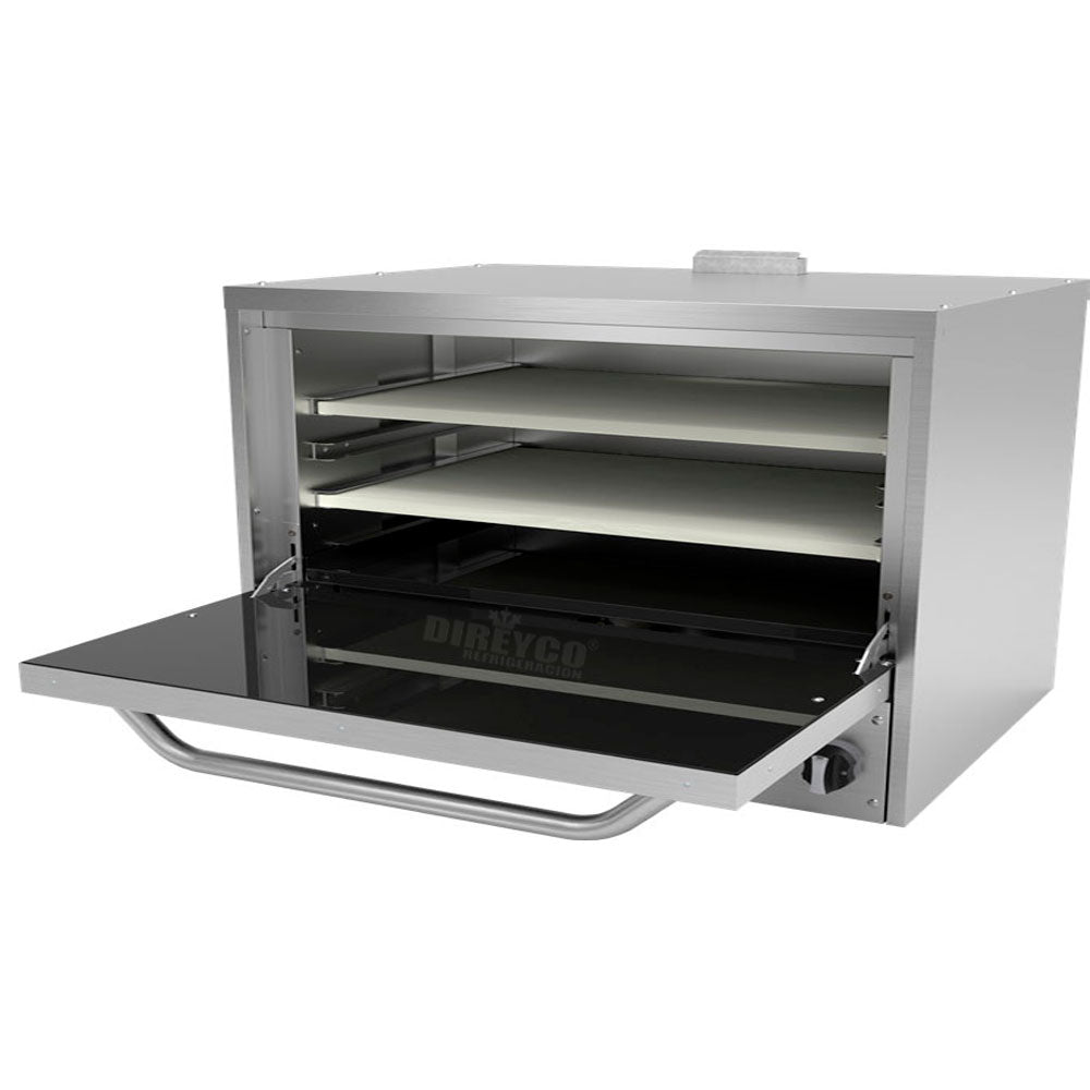 Horno Pizzero Asber AEPO-36-S - 2 Piedras Refractarias y Guia con 3 Posiciones.