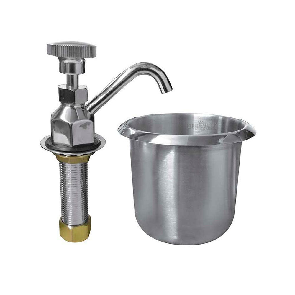 Llave De Llenado Migsa BX-002 De Acero Inoxidable Con Deposito Para Enjuague De Cucharas