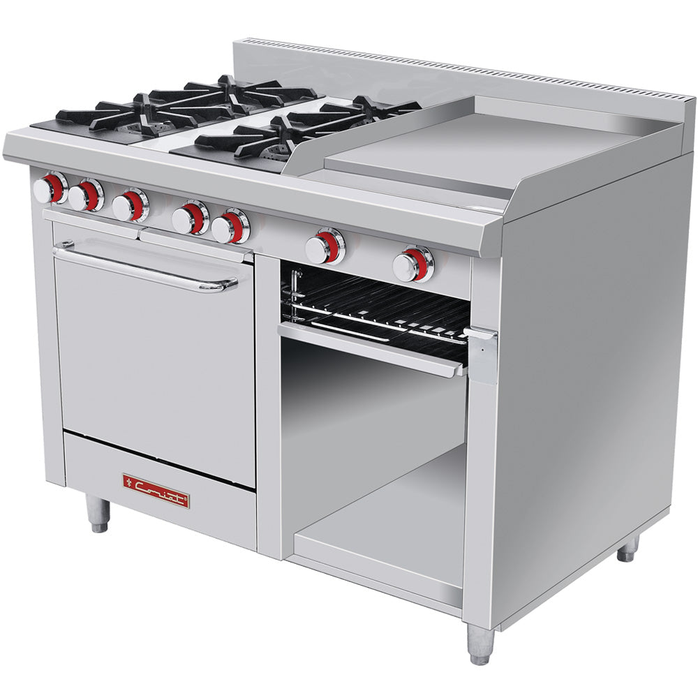 Estufa Coriat MINICHEF MASTER De 4 Quemadores Abiertos, Plancha, Gratinador y Horno Linea Trend