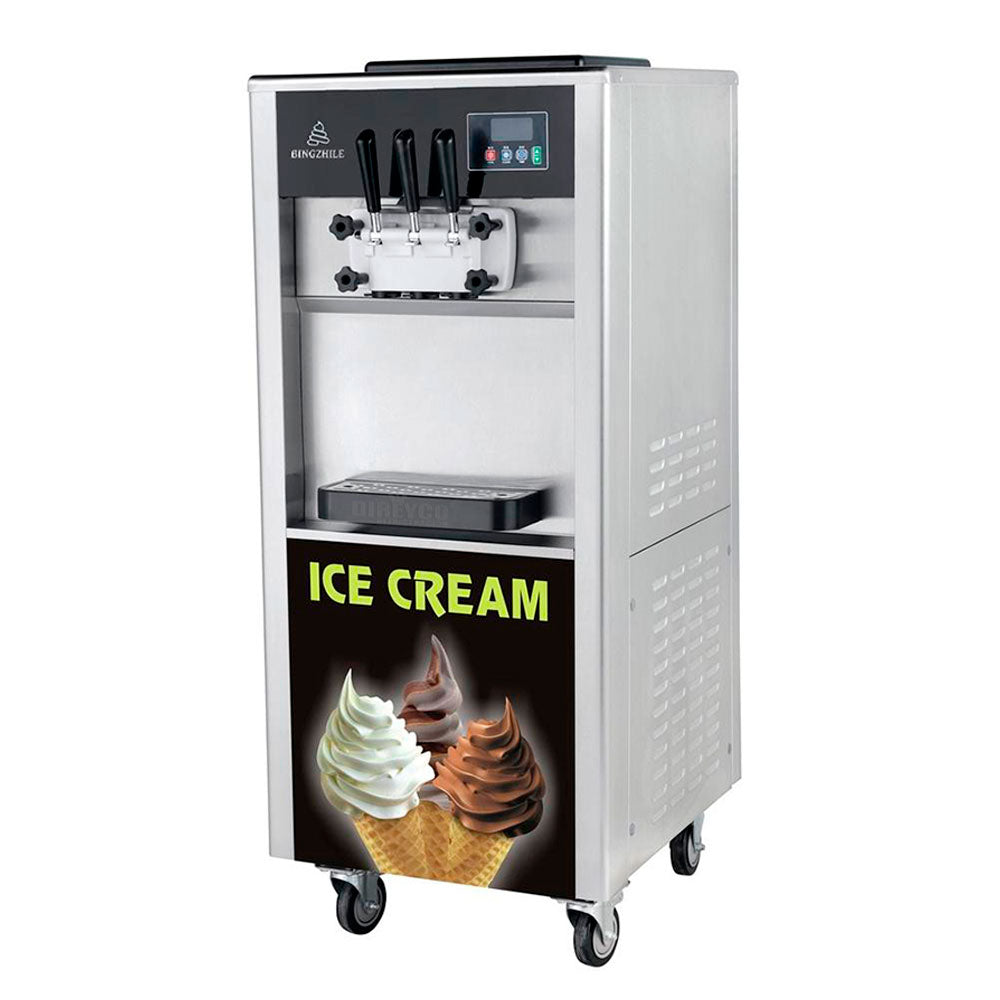 Maquina De Helado Suave Migsa BQL-825E Con Sistema Nocturno De Piso Con 2 Depósitos Para 2 Sabores Y Combinado A 120 V