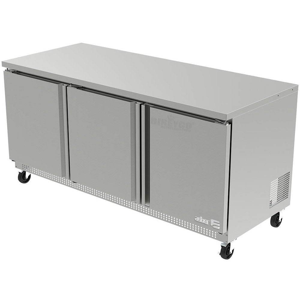 Mesa Refrigerada Bajo Mostrador Asber AUTR-72 Puertas Solidas