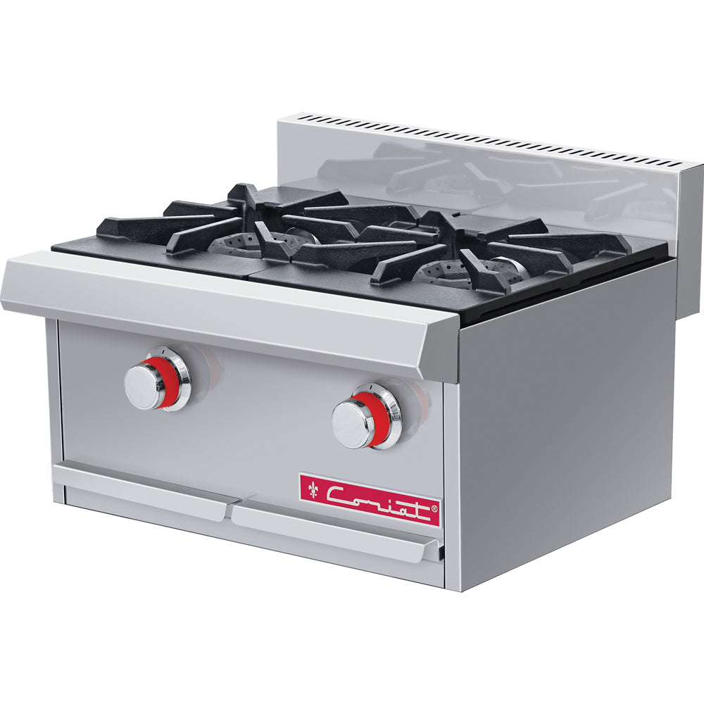 Parrilla Coriat PCH-2 PETIT De 2 Quemadores Abiertos, 2 Parrillas En Hierro Gris Y 2 Cubiertas Semi-Selladas Linea Premium