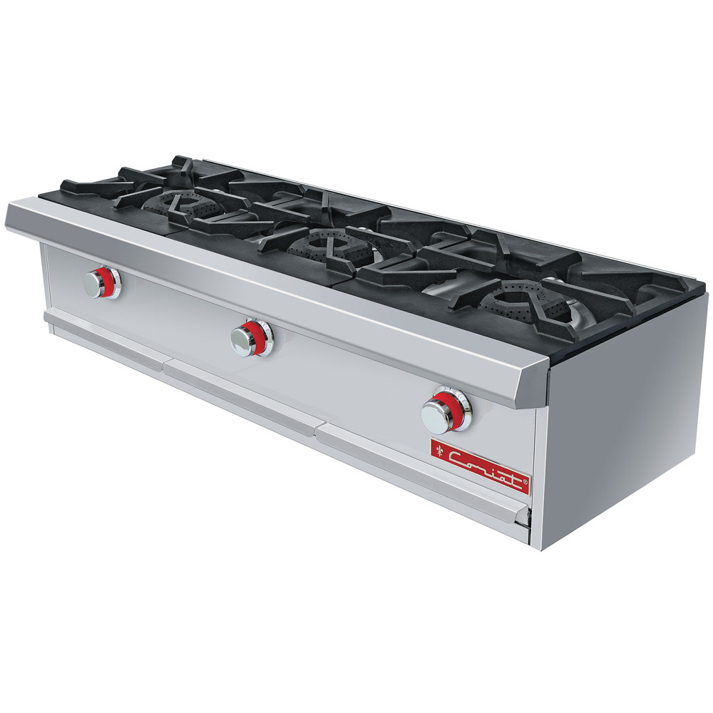 Parrilla Coriat PCH-3 HD De 3 Quemadores, 3 Parrillas En Hierro Gris Y 3 Cubiertas Semi-Selladas Linea Premium