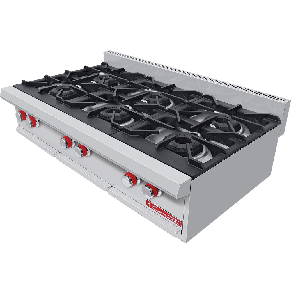 Parrilla Coriat PCV-6 HD De 6 Quemadores, 3 Parrillas En Hierro Gris Y 3 Cubiertas Semi-Selladas Linea Premium