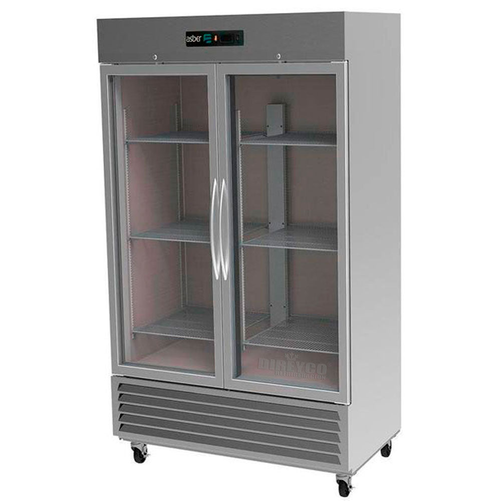 Refrigerador Asber ARR-37-G Puertas de Cristal Acero Inoxidable