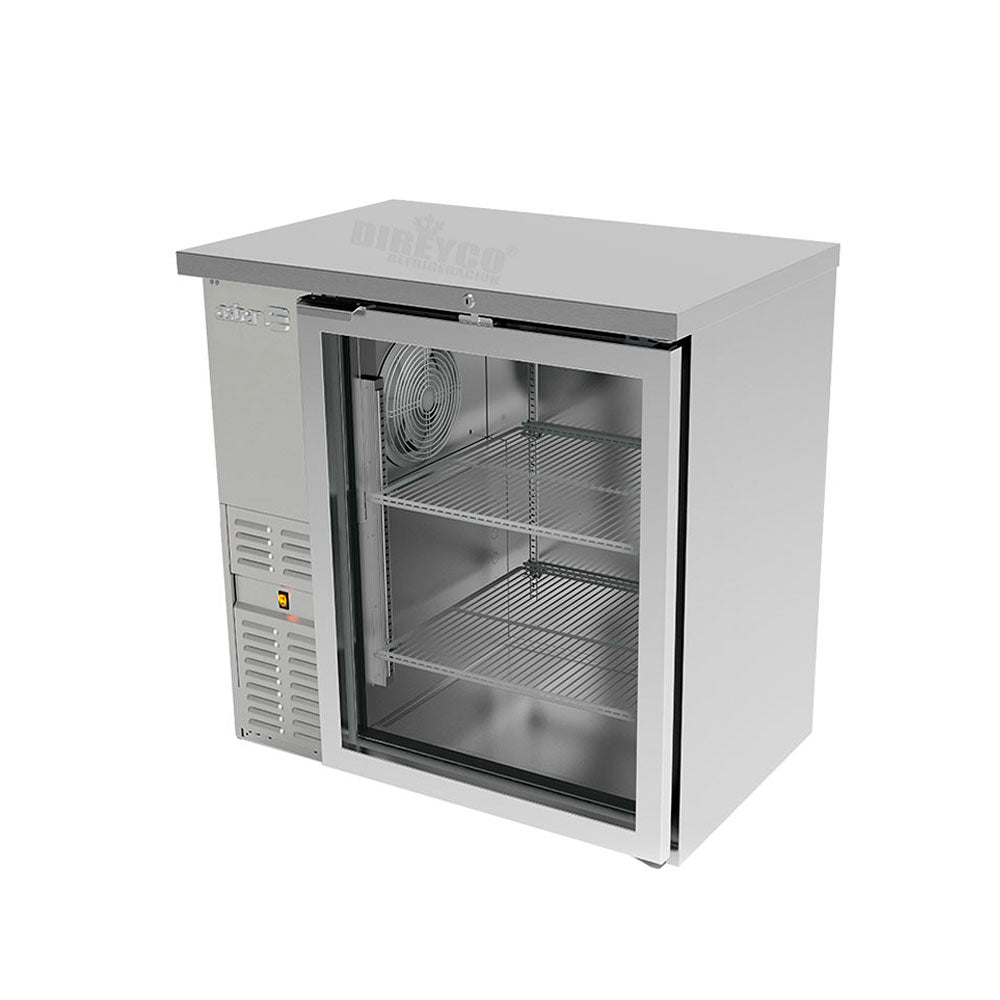 Refrigerador Contrabarra en Acero Inox Asber ABBC-23-SG-HC Puerta Cristal