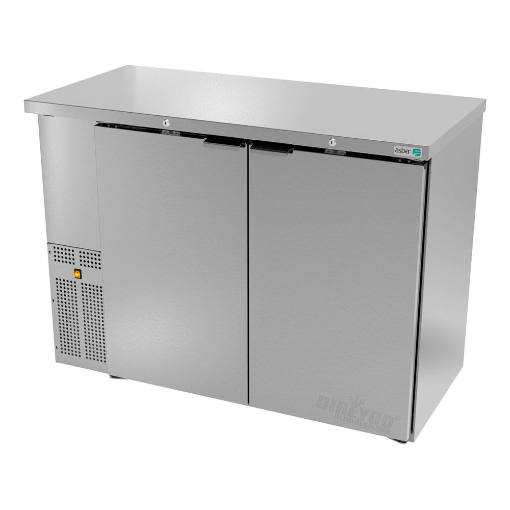 Refrigerador Contrabarra en Acero Inox Asber ABBC-24-48-S-HC Slim Line Puertas Solidas