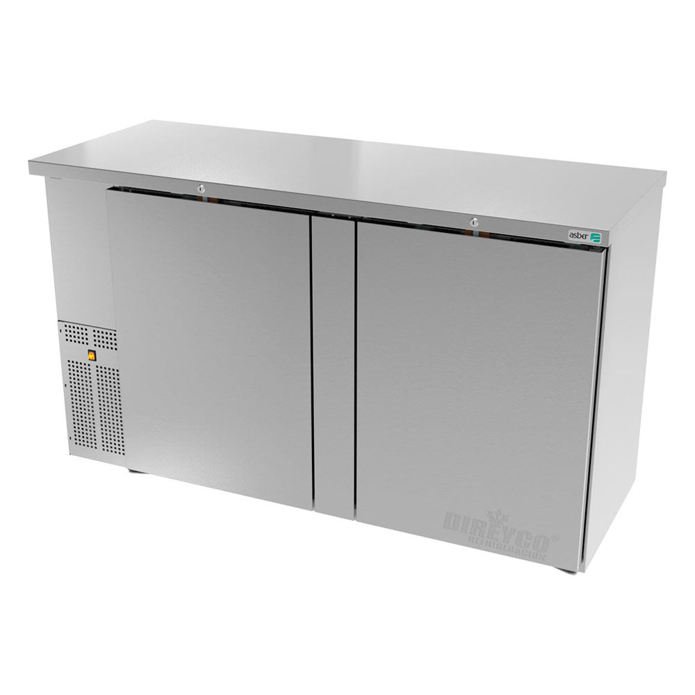 Refrigerador Contrabarra en Acero Inox Asber ABBC-24-60-S-HC Slim Line Puertas Solidas